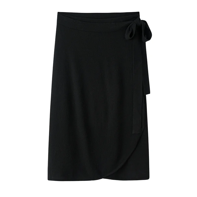 100% Cashmere, Cashmere belted long knit dress with V-neck, 14–15.5µm, Cashmere Garment — detail view 6
