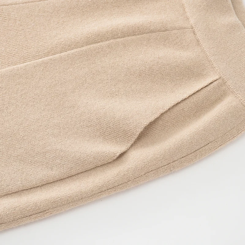 Cashmere wide-leg knit pants with drawstring