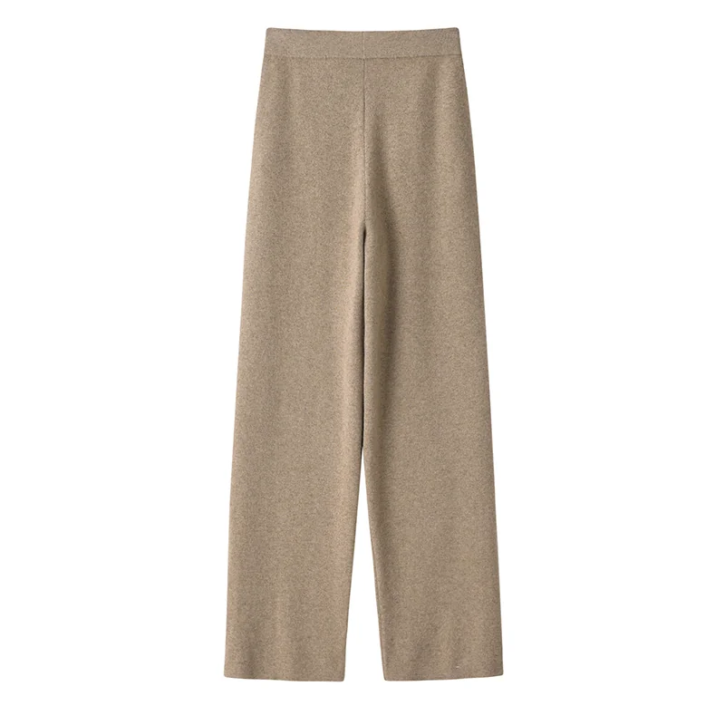 100% Cashmere, Cashmere cargo-style wide-leg knit pants, 14–15.5µm, Cashmere Garment — detail view 3