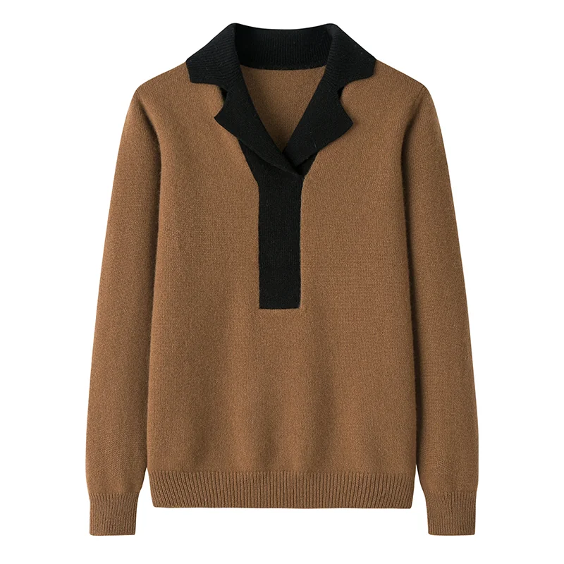 100% Cashmere, Cashmere V-neck pullover with side slits, 14–15.5µm, Cashmere Garment — detail view 2