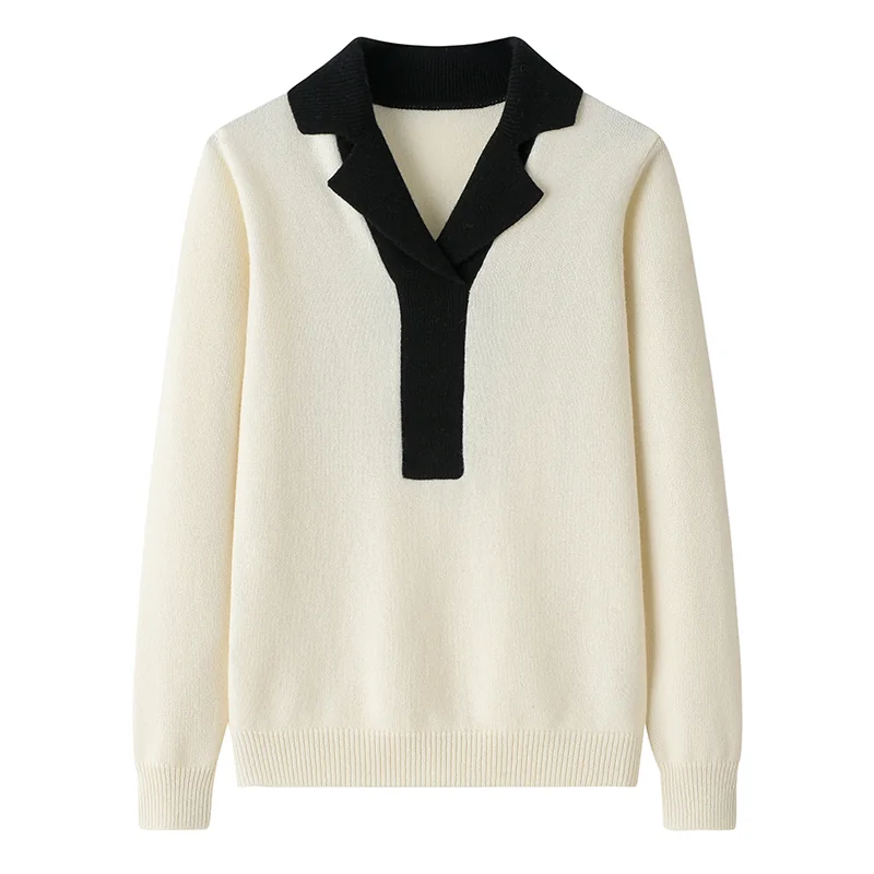 100% Cashmere, Cashmere V-neck pullover with side slits, 14–15.5µm, Cashmere Garment — detail view 3