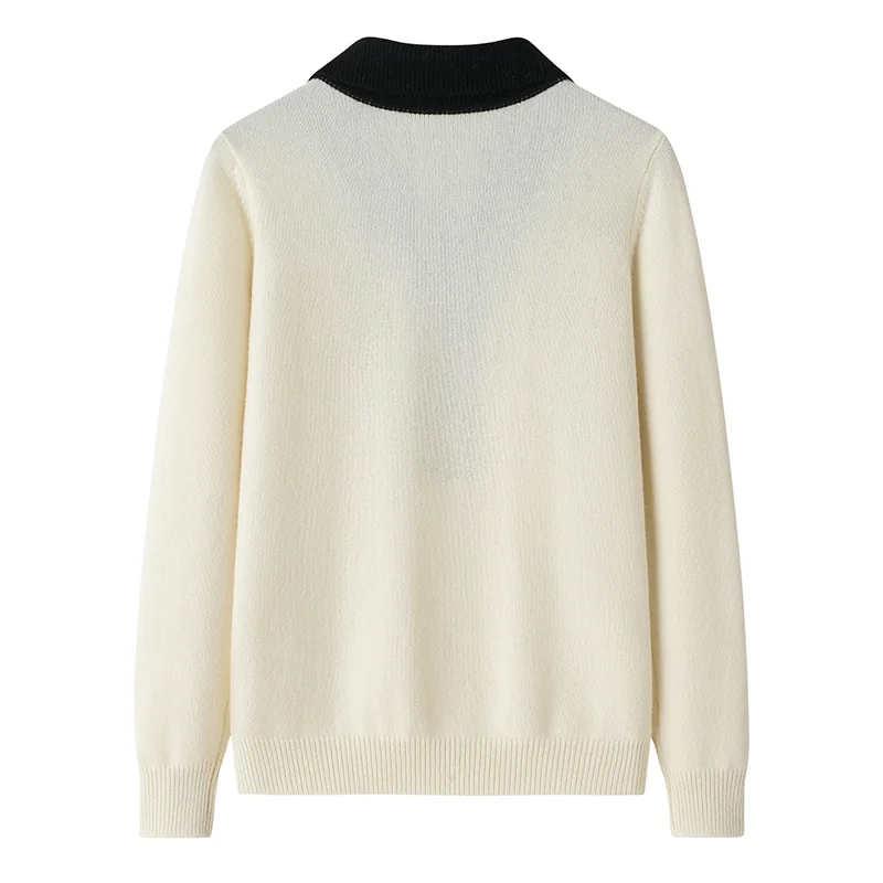 100% Cashmere, Cashmere V-neck pullover with side slits, 14–15.5µm, Cashmere Garment — detail view 4