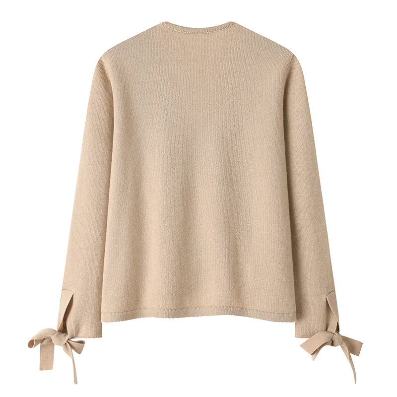 100% Cashmere, Cashmere crew-neck pullover with ribbed hem, 14–15.5µm, Cashmere Garment — detail view 4