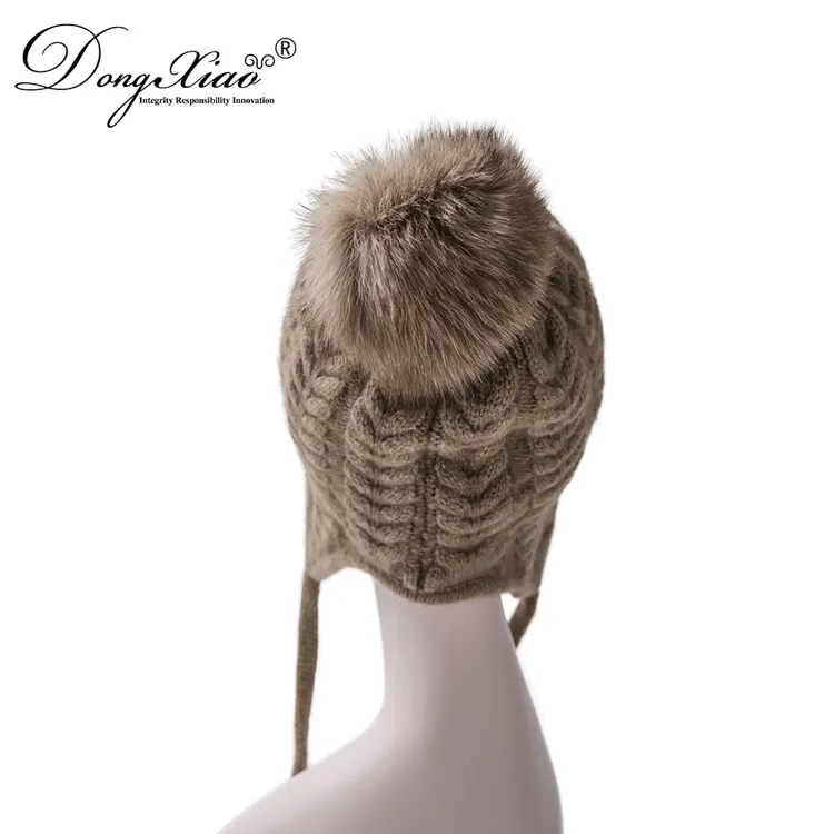 Ribbed Knit Hat · 100% Cashmere · Unisex Knit Cap, 14–15.5µm, Winter Warmth / Outerwear — detail view 3
